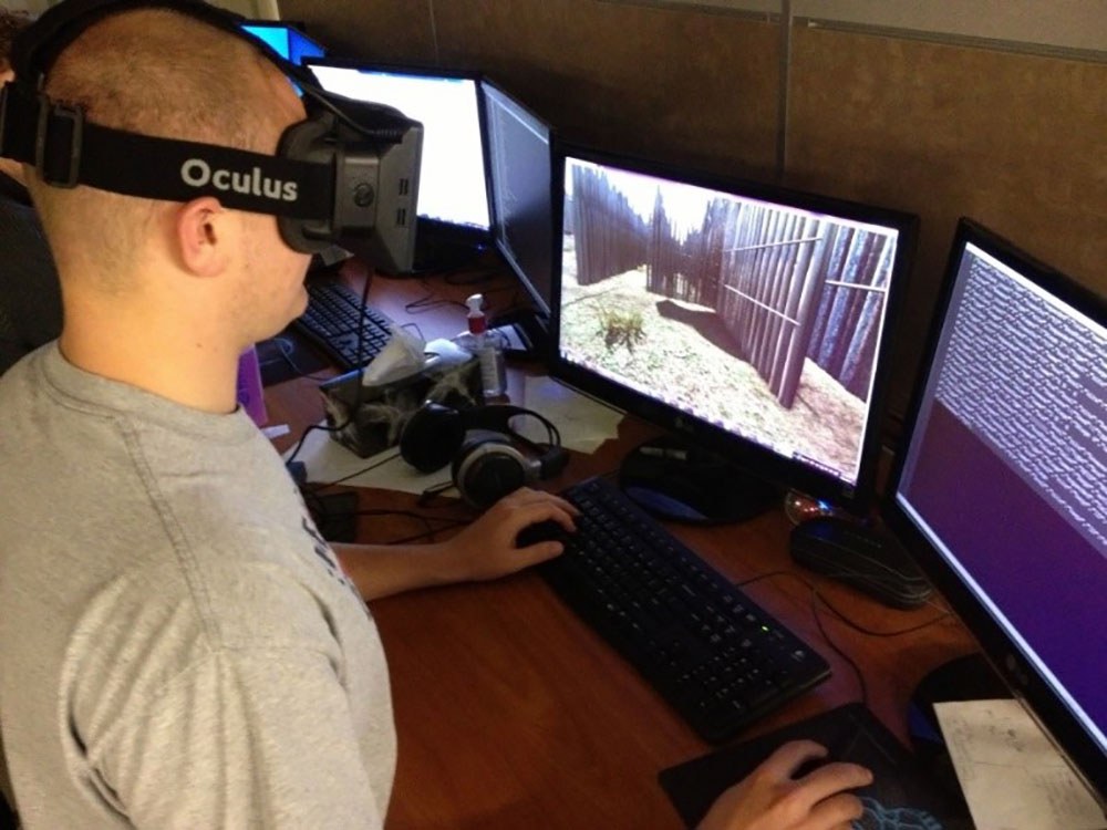 Interacting with visual reality creations of ancient environments.