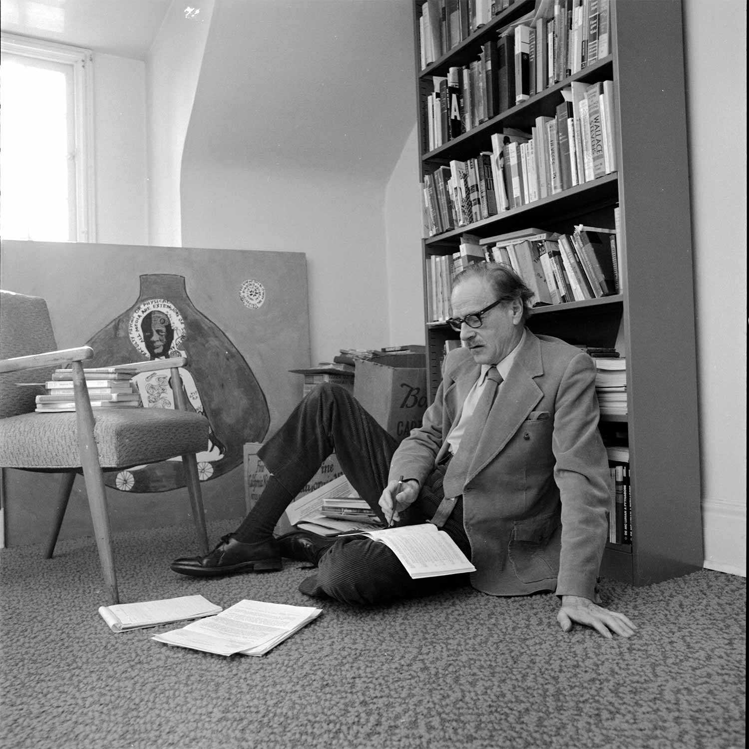 How I became a journalist Mc Luhan on office floor 2010 18 3 MS Credit University of Toronto Archives and Robert Lansdale Photography Ltd