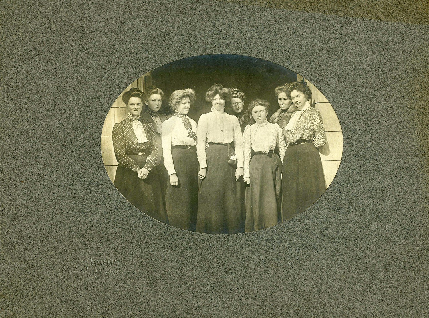 Miss Mabel Davis (far right) with her colleagues at the Toronto Railway Company office, 1903