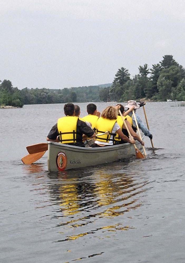 Paddlers with the Ottawa River Canoe Brigade. The brigade inspires participants to connect with the river’s heritage and share in its safe keeping. (Photo courtesy of Larry Graham)