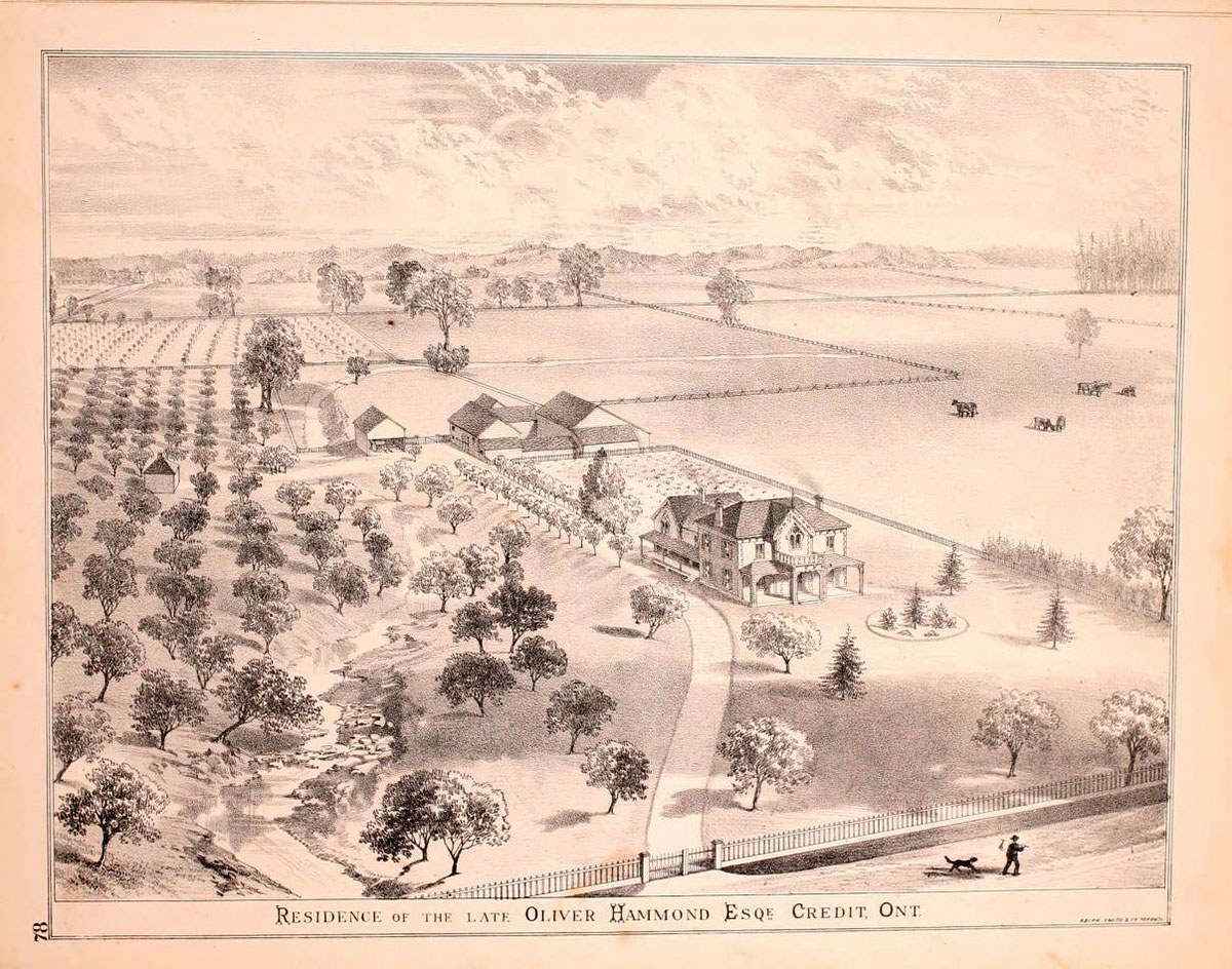 This historical atlas sketch illustrates the ideal mixed farm layout.