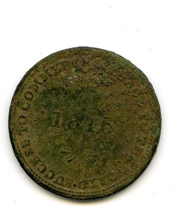 Isaac Brock half-penny token 1816