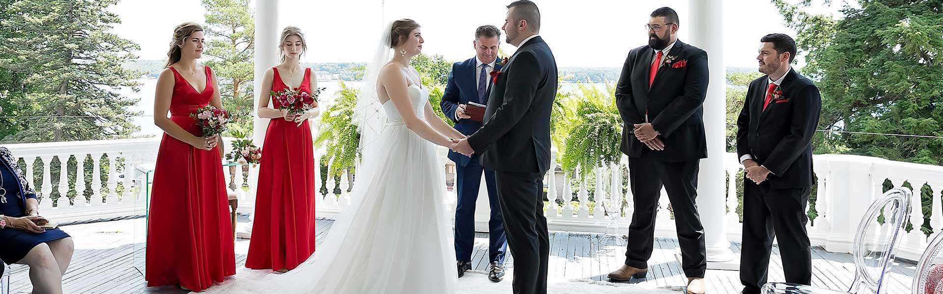 On the veranda at Fulford Place (Photo: Vogue and Rogue Weddings)