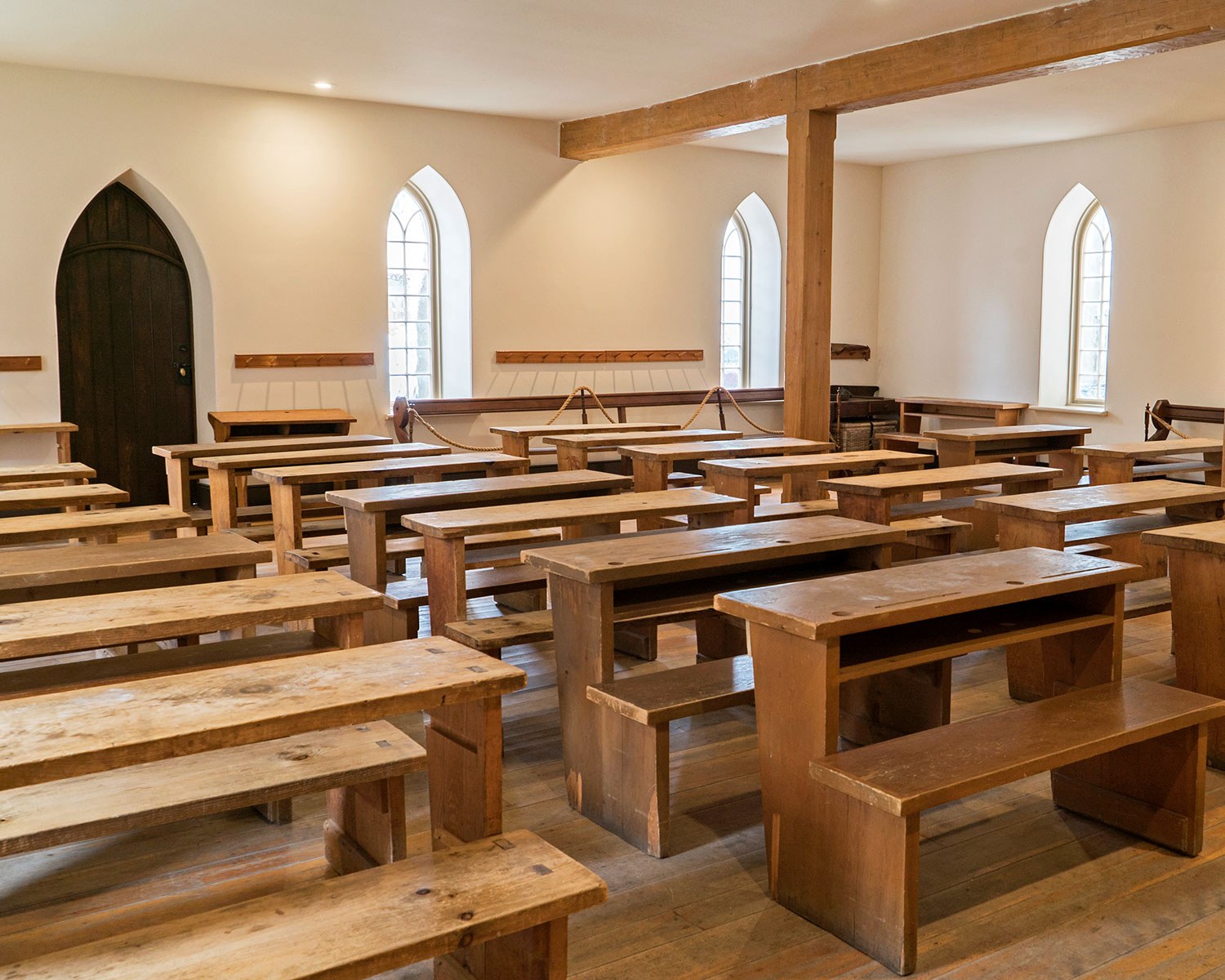Inside the classroom at the Enoch Turner Schoolhouse, Toronto
